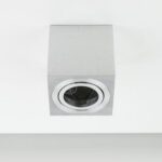 Punktowa oprawa sufitowa natynkowa regulowana PALDA GU10 kwadratowa, aluminium, srebrny szlif