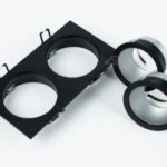 Podwójna punktowa oprawa sufitowa LETA 2 Black IP20 czarna środek srebrny