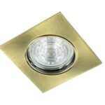 Punktowa oprawa sufitowa wpuszczana regulowana PARIL Brass IP20 kwadratowa mosiądz