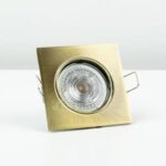 Punktowa oprawa sufitowa wpuszczana regulowana PARIL Brass IP20 kwadratowa mosiądz